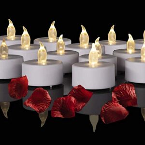 Battery Operated Flameless LED Tea Lights Candles 24-Pack Realistic Flickering Candle with Warm White Bulb Light for Christmas Halloween Decoration