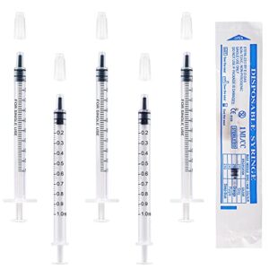 100Pcs 1ml Plastic Syringes With Caps No Needle Colostrum Syringe for Refilling and Measuring Liquids