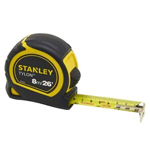 STANLEY Tylon 8m/26ft Pocket Tape Yellow/Black