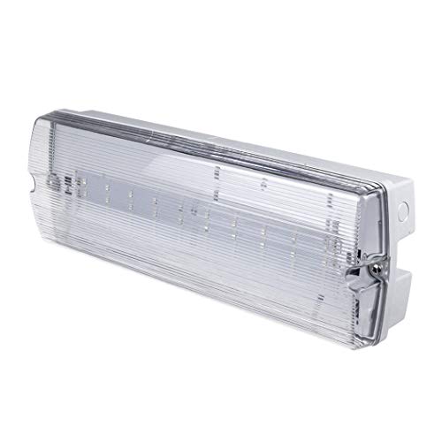 G.W.S® 3W LED Emergency Bulkhead Fitting Maintained or Non-Maintained Exit Sign Light IP65 Waterproof            [Energy Class F]