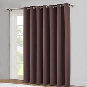ONE PANEL Curtain Blackout Thick Thermal Eyelet 90"x54"(Curtain One Panel Eyelets Curtains Super Soft Curtains for Bedroom Drop Curtains for Living 1 Panel (Brown