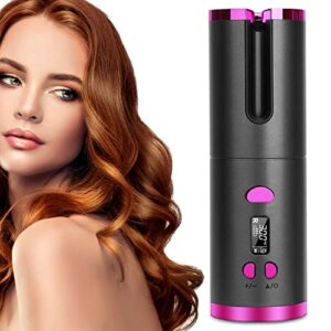 Automatic Hair Curler - Cordless Curling Iron with LCD Display & Adjustable Temperature Setting