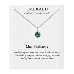 Philip Jones May (Emerald) Birthstone Necklace Created with Zircondia® Crystals