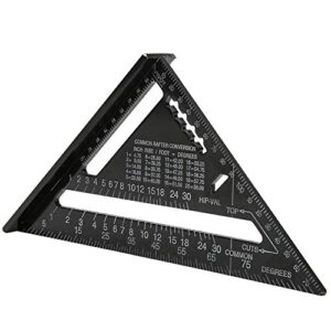 Speed Square Builders Square 7 Inch Triangle Ruler Aluminum Alloy Metric Triangle Angle Protractor Layout Measuring Tool for Home Builders DIY Lover Artists