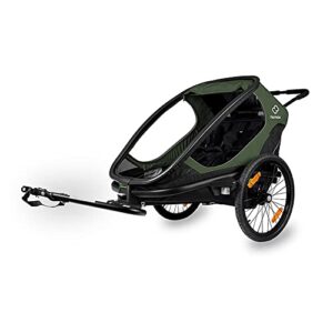 Hamax Outback Twin Child Bike Trailer: Green/Black