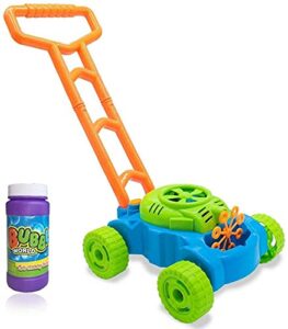 Ram&copy; Lawn Bubble Mower Push Along Toy Lawnmower For Kids And Toddlers With Bubble Machine Soapy Solution Included