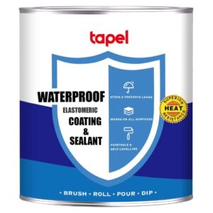 Tapel Liquid Rubber Waterproof Sealant - Multi-Surface High Strength Elastomeric Rubber Paint & Leak Repair for Outdoor Use - Rubberized Coating Protective Finish for Roof