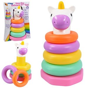 Una The Unicorn Baby Stacking Rings Stack Nesting Sorting Baby Toy Colourful Rainbow Toy Fun Activity Game