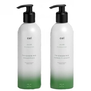 Cel Microstem Natural Hair Thickening Shampoo & Conditioner Set – Stem Cell Anti Thinning Shampoo – Professional Grade Biotin – Sulphate & Paraben Free - Suitable for Men and Wome