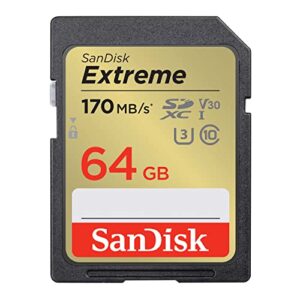 SanDisk 64GB Extreme SDHC card + RescuePro Deluxe up to 170 MB/s UHS-I Class 10 U3 V3