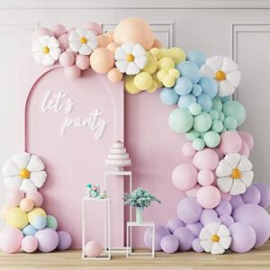 160pcs Pastel Balloon Arch Kit Macaron Dasiy Balloon Garland Kit Green Pink Blue Yellow DIY Latex Balloon Garland Arch Kit Party Decorations for Birthday Wedding Baby Showe