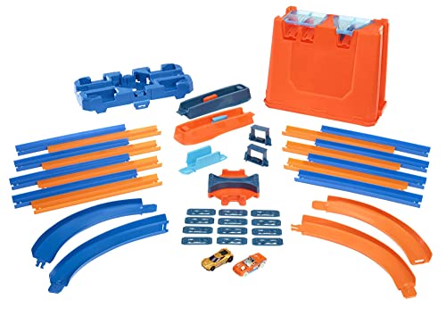 Hot Wheels Deluxe Stunt Box Giftable Set 15 Feet 36 Pieces Track Connectors and Curves