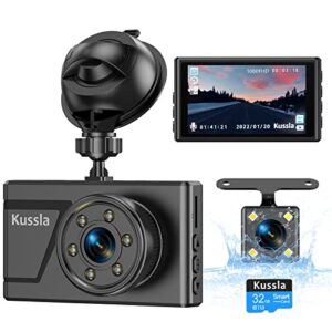 Dash Cam Front and Rear Car Camera 1080P with SD Card