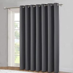 ONE PANEL Curtain Blackout Thick46"x54"Thermal Eyelet Curtain One Panel Eyelets Curtains Super Soft Curtains for Bedroom Drop Curtains for Living 1 Panel(Charcoal Grey