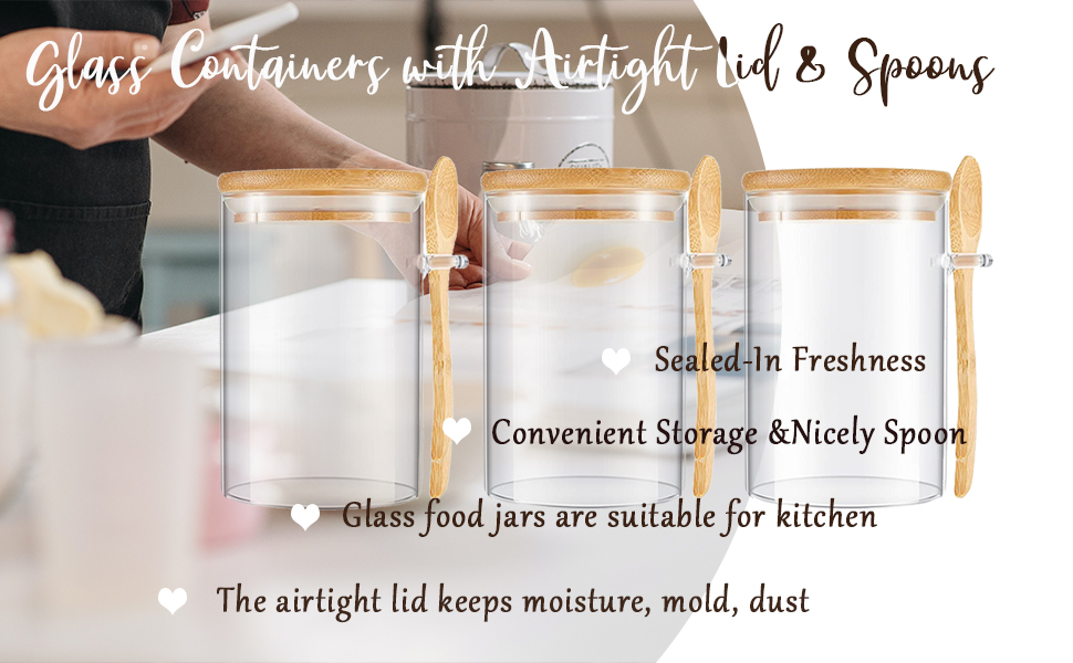 High Borosilicate Glass Airtight Kitchen Food Canister