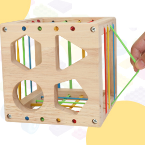wooden activity cube