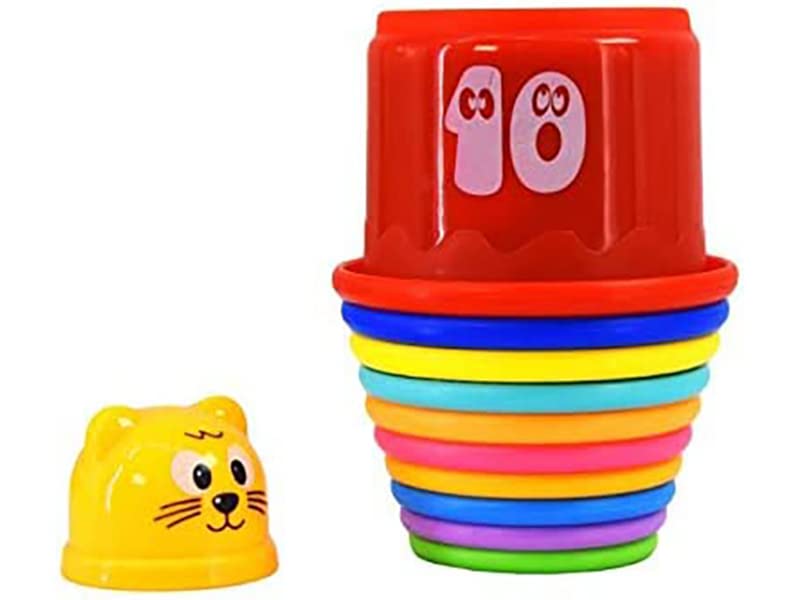 MTS Baby 11 Piece Stacking Cups Stackers Pre-school Learning Toy Stacking Tower Pyramid
