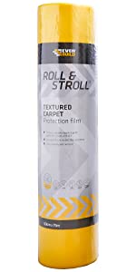 Roll and stroll textured carpet protection film