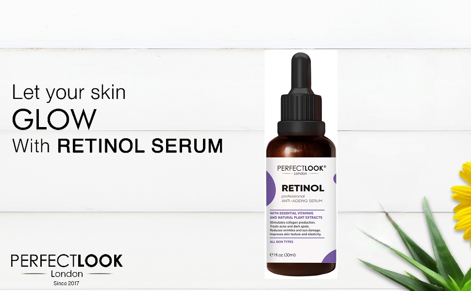 Retinol serum high strength with hyaluronic acid anti aging wrinkle acne scars dark circles undereye