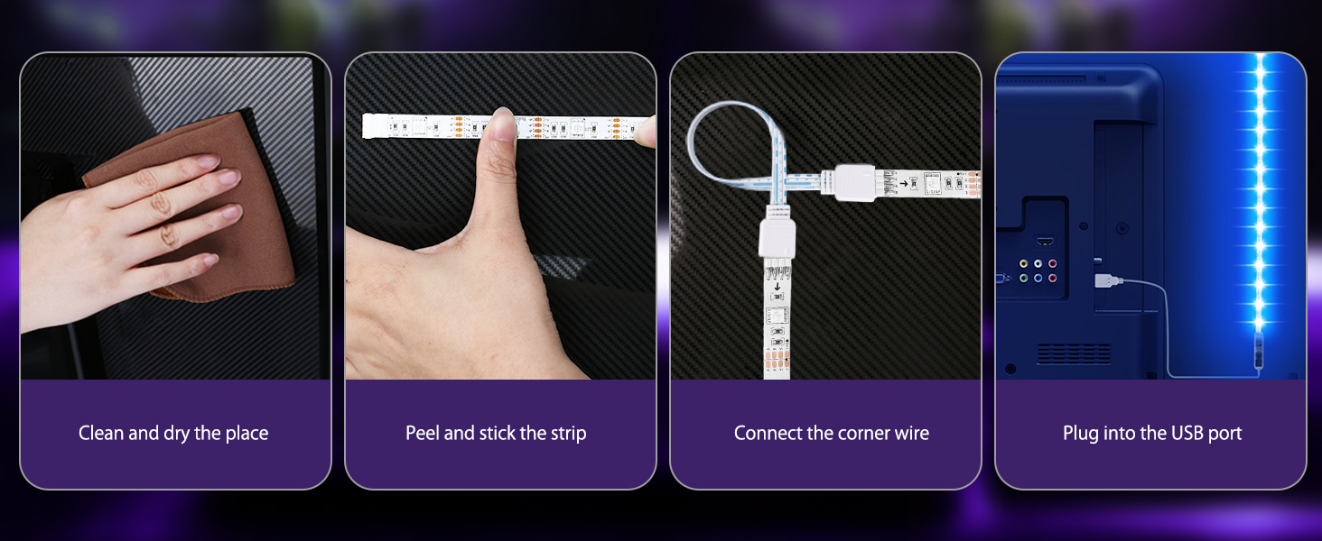 LED TV Backlights 2M USB Strip Light