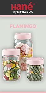 Kitchen Storage Glass Containers Flamingo