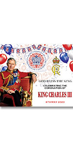 King's Coronation Large Fabric celebration banner