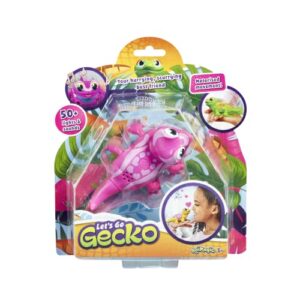 Animagic: Lets Go Gecko - Pink | Your Hurrying Scurrying Best Friend | Interactive Walking Pet Gecko with Over 50 Lights and Sounds | For Kids Aged 5+