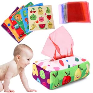 YOGINGO Baby Toys 0-6 Months - Baby Tissue Box Toy - Sensory Toys for Babies