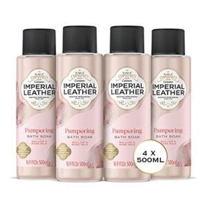 Imperial Leather Pampering Bath Soak - Rich and Creamy Bubble Bath with Mallow and Rose Milk Fragrance - Gentle Skin Care Bulk Buy (4 X 500 ml)