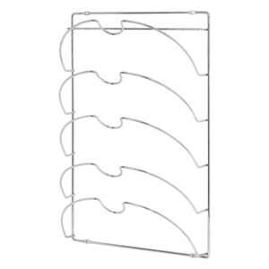 ﻿﻿Joejis 5 Slot Pan Lid Holder for Cupboard Door - Strong Adhesive No Drill - Large Pot Lid Organiser for Cupboard or Wall - Pot Lid Storage Rack - Kitchen Organisatio