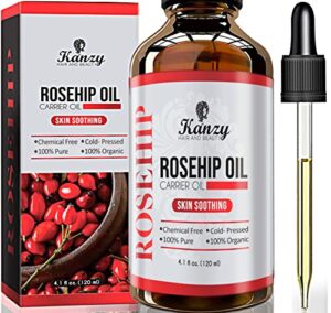 Kanzy Rosehip Oil for Face 120ml Organic Cold Pressed 100% Pure Natural