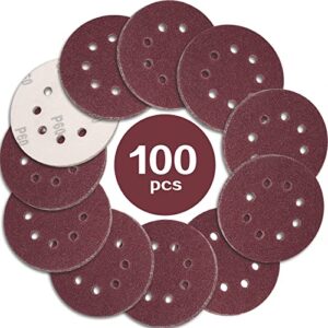 STEBRUAM 100PCS 125mm Sanding Discs 60 Grit