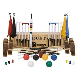Uber Games 6 Player Championship Croquet Set with Wooden Box