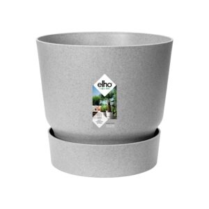 elho Greenville Round 30 - Flower Pot for Outdoor - Ø 29.5 x H 27.8 cm - Grey/Living Concrete