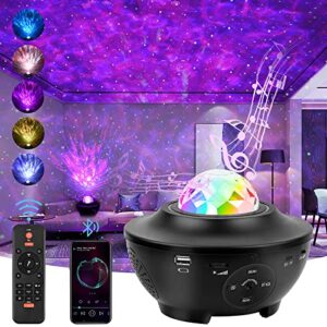 Galaxy Projector Light Star Projector: 2023 Upgraded Ocean Wave LED Night Light for Kids | Lamp for Bedroom with Remote Control 10 Colors Music Bluetooth Speaker Timer for Baby Adults Home Room Deco