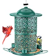 HouseSapp Bird Feeders for Outdoors Hanging,7lb/15 Cups Large Capacity Feeder W/ 3Water and 360° ...