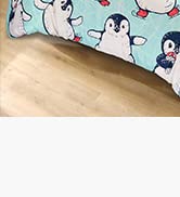 ArtisticHome Penguin Duvet Cover Set Cute Bedding, Girls Lovely Comforter Cover, Vintage 3D Anima...
