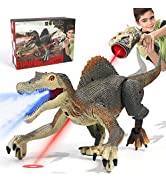 FRUSE Remote Control Dinosaur Toys for Boys,Electric RC Walking Robot Dinosaur w/ Light Tracing,S...