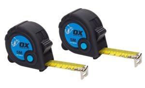 OX Tools Measuring Tape Twin Pack - 5m and 8m Metric Only