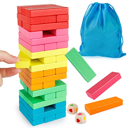 Coogam Wooden Building Blocks with Storage Bag