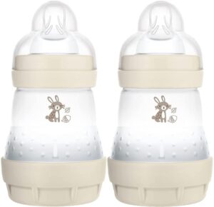 MAM Easy Start Colours of Nature Self Sterilising Anti-Colic Baby Bottle (2 x 160 ml Bunnies)
