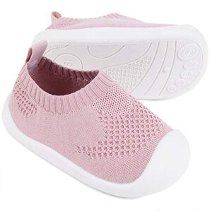 Baby Boys Girls Walkers Infant Sneakers Mesh Breathable Lightweight Toddler Casual Shoes Non Slip Cotton Flying Woven Fabric Mesh Breathable Lightweight Slip-on Trainers Indoor-Outdoo