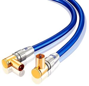 .5m IBRA HDTV Antenna Cable TV Aerial Cable with 90 Degree Right Angled Connectors Premium Freeview Coaxial Cable 90° Angled Connectors: Coax Male to Female For UHV/UHF/RF DVB-T1/T2