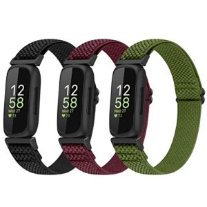 enkic 3 Pack Elastic Strap Compatible with Fitbit Inspire 3/Fitbit Inspire 2/Fitbit Inspire/Inspire HR/Fitbit Ace 3/Ace 2 Strap