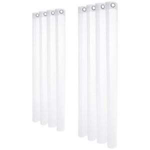 Deconovo Home Decorations Semi Transparent Curtain Voile Panels Back Eyelet Curtains Voile Sheer Curtains for Window 55 x 71 Inch White Two Panels