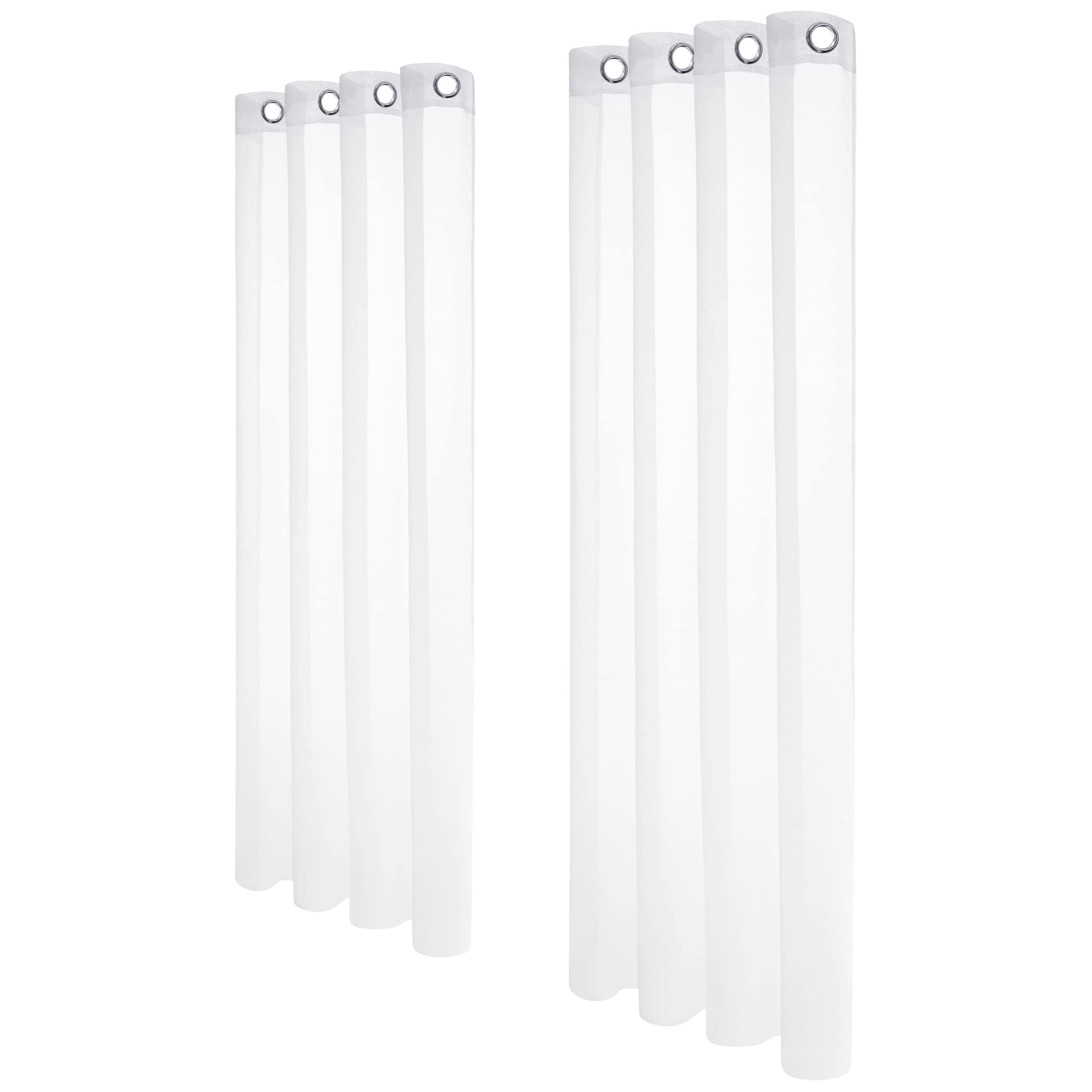 Deconovo Home Decorations Semi Transparent Curtain Voile Panels Back Eyelet Curtains Voile Sheer Curtains for Window 55 x 71 Inch White Two Panels