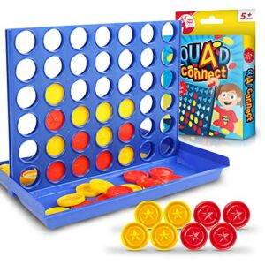 4 In A Row Game | Family Fun Kids Board Games & Travel Games for Kids & Adults | Board Games Kids Travel Games for Kids Travel Board Games | Children's Board Games | Four In A Row Game + SOL Notebook