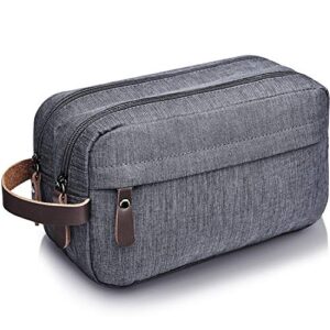 WANDF Toiletry Bag Small Nylon Dopp Kit Shaving Kit Lightweight Shaving Bag for Men and Women (B-Denim Grey)