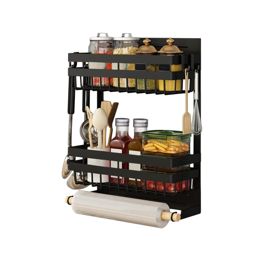 Redwestmelon Magnetic Fridge Spice Rack 3 Tier Kitchen Condiment Seasoning Storage Organizer Shelf