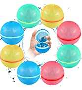 SOPPYCID Reusable Water Balloons, 6 Pack Magnetic Refillable Water Bomb Splash Balls Self Sealing...